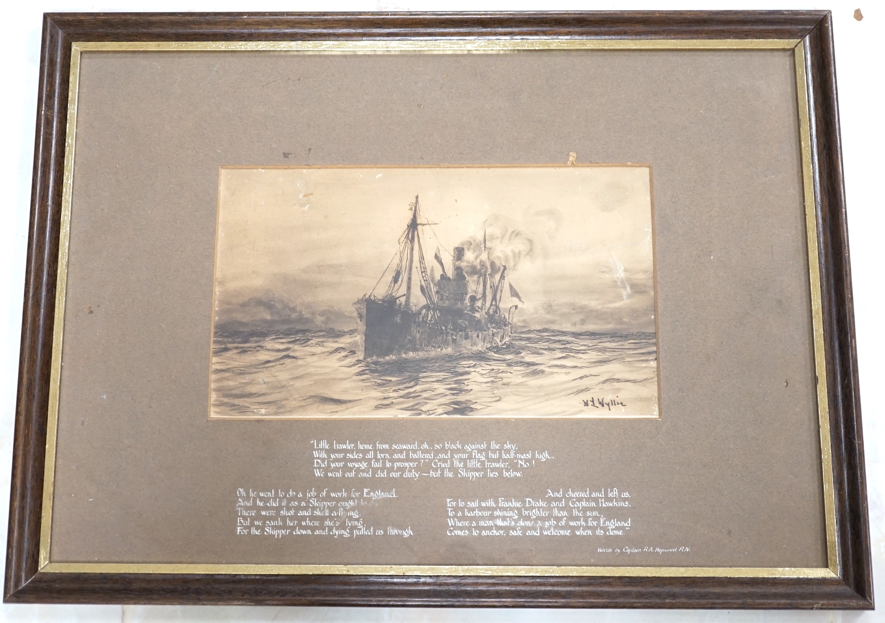 William Lionel Wyllie (1851-1931), etching and aquatint, 'The Little Trawler', signed in ink, 16.5 x 29cm